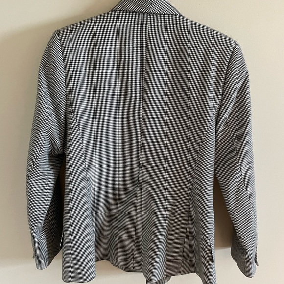 Vintage Oversized Double Breasted Blazer Black Houndstooth Size Small - Picture 6 of 13